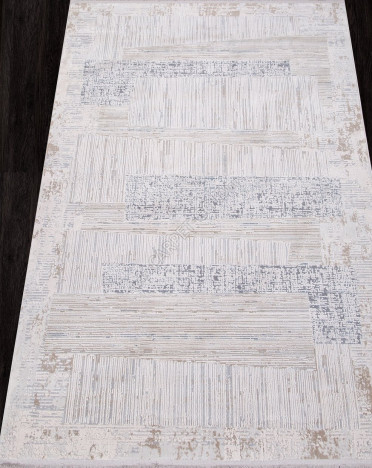 Ковер турецкий C558AC PERLA (Полиэстер хит-сет, бежевый, серый)