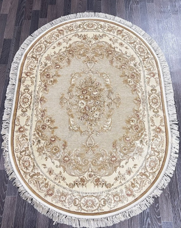 Ковер бельгийский 5082498550 KUNDUZ (Вискоза, бежевый) овальный